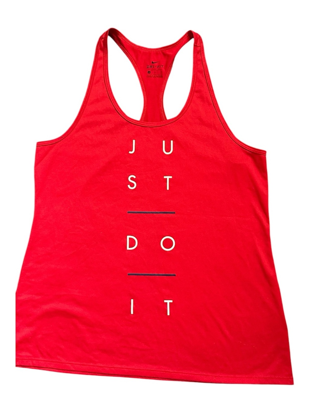 Nike Women’s Red Vertical "JUST DO IT" Racerback Tank